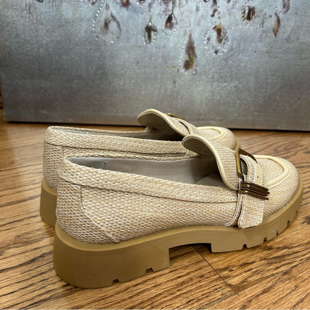 *SOLD*DV Dolce Vita | Ericka Loafer Raffia Cream Chunky Buckle Detail Size 6 - Picture 6 of 12